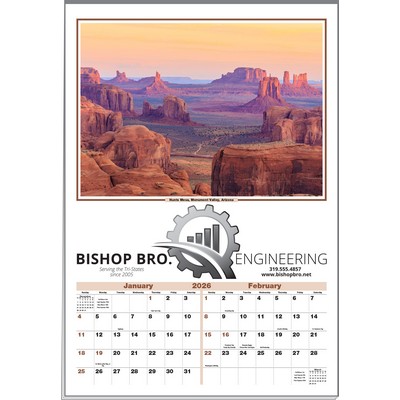 Scenic Treasures Executive 6-Sheet Calendar w/Black Imprint