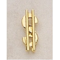 Dollar Sign Marken Design Cast Lapel Pin (Up to 5/8")