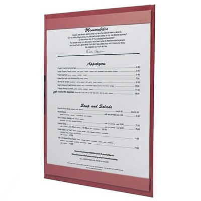 Menu Leatherette Single Panel Pocket Menu Cover (8 1/2"x11")