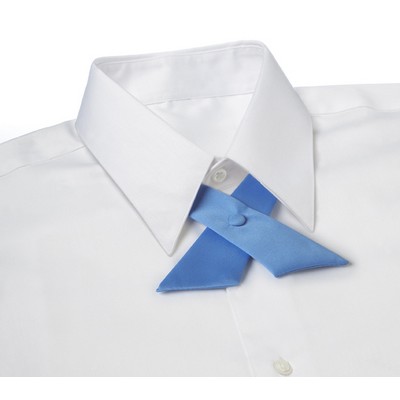 French Blue Polyester Satin Crossover Tie