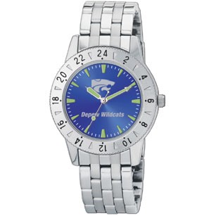 Women's Screen Printed Blue Dial Round Face Watch