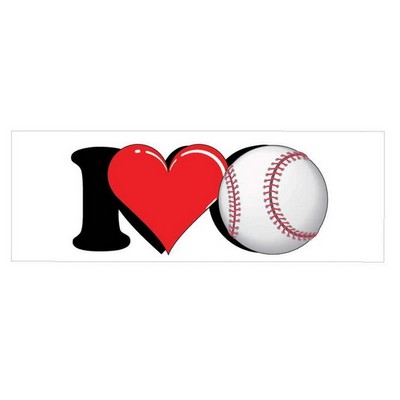 I Love Baseball Panoramic Badge w/ Bar Pin (1 5/8" x 4 5/8")