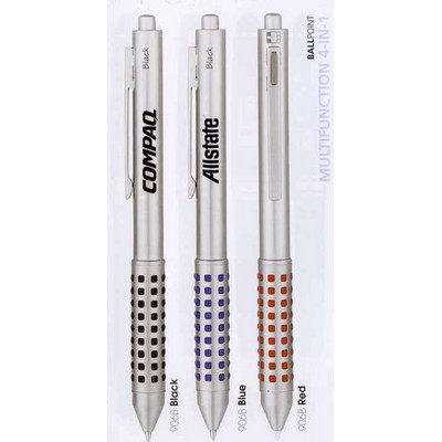 Multifunction 4-in-1 Pad Grip Ballpoint Pen w/Stylus & Pencil