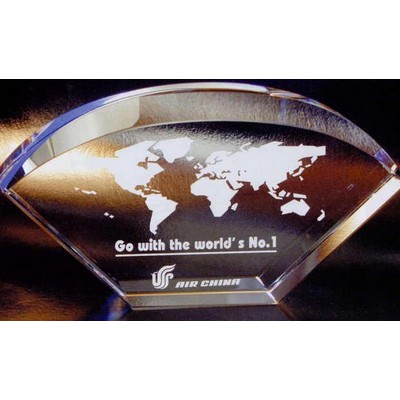 Beveled Shell Crystal Award (1 1/4"x7"x4")