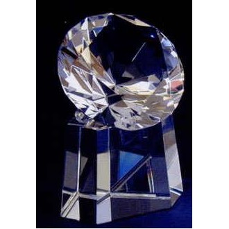 Crystal Diamond Paper Weight with Base (2"x2")