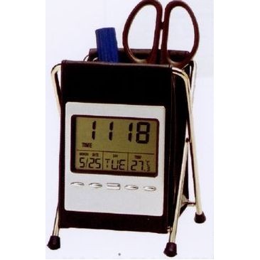 Digital Clock & Pen Holder