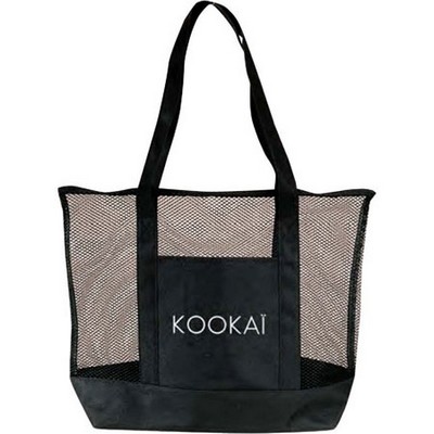 Deluxe Top Zipper Mesh Tote Bag