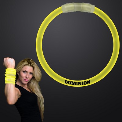 8 inch YELLOW Glow Bracelets - Domestic Print