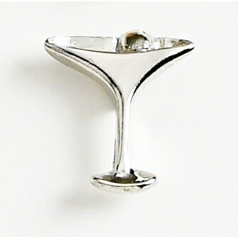 Martini Glass Marken Design Cast Lapel Pin (Up to 5/8")