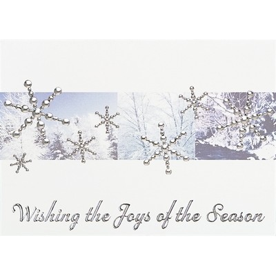 Classic-Silver Snowflakes Holiday Greeting Card