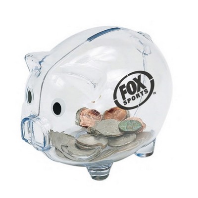 4"x3"x 3 1/2" Clear Piggy Bank