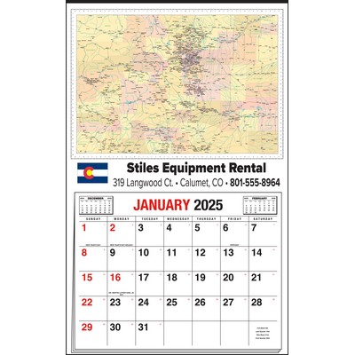 Large Colorado State Map Full Apron Calendar