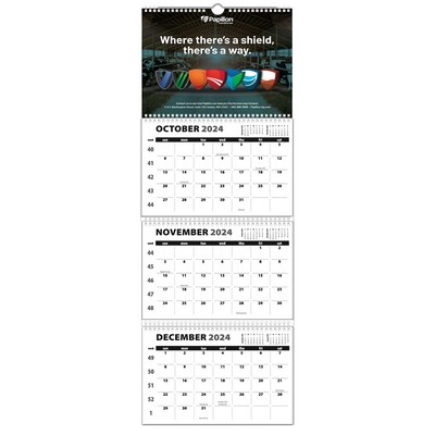 Single Photo Custom 4 Panel Wall Calendars (11"x31 1/2")