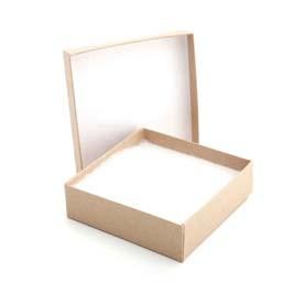 Natural Kraft Krome Jewelry Box (3 1/2" x 3 1/2" x 1")