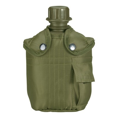 G.I. Style 1 Qt. Plastic Canteen & Nylon Cover