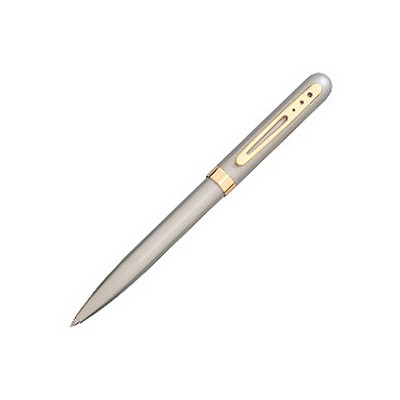 Nautica Nickel Silver Ballpoint Pen w/Gold Cutout Clip