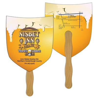 Shield/Shovel Hand Fan Full Color (2 Sides)