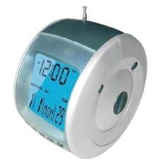 Round Digital FM Radio w/Clock