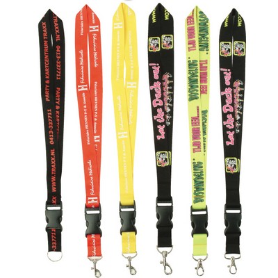 1" Polyester Lanyard w/ Metal Hardware