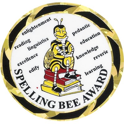 2" Spelling Bee Award Mylar Medallion Insert Disc