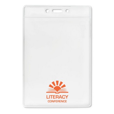 Vertical 1-Pocket Event-Size Economy Vinyl Badge Holders, 3.5" x 5.5"