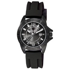 Ladies Remington Black Stainless Steel Case Watch w/ Rubber Strap