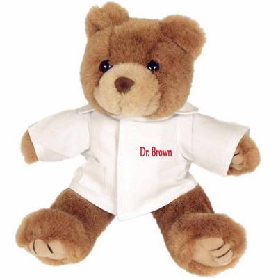 8" Doctor Bear stuffed Animal w/One Color Imprint