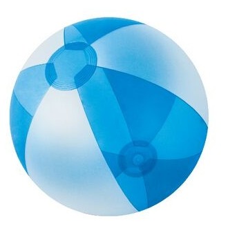 Inflatable Opaque White/Translucent Blue Beach Ball (16")