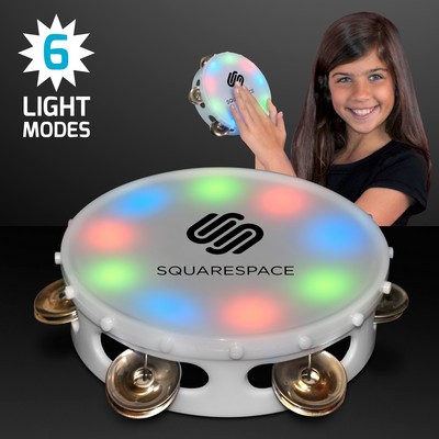 5" Light Up Round Tambourine Toy - Domestic Print