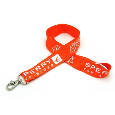 1" Silkscreened Flat Lanyard w/ Deluxe Swivel Hook