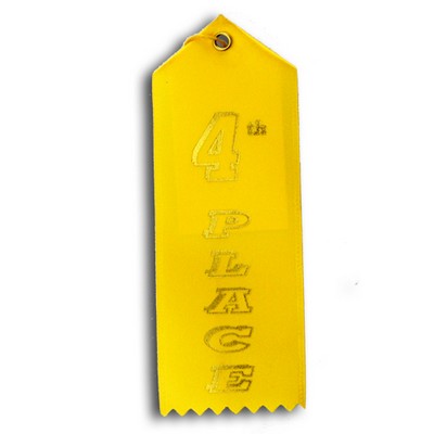 4th Place Standard Stock Ribbon w/ Card & String (2"x6")