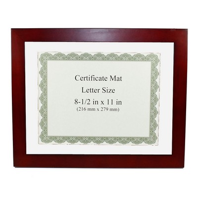 Rosewood Finish Wooden Certificate Frame (8-1/2"x11")