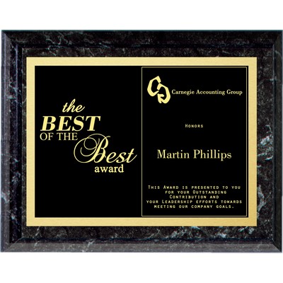 Classic Black Marble Finish Award Plaque 5"X7"