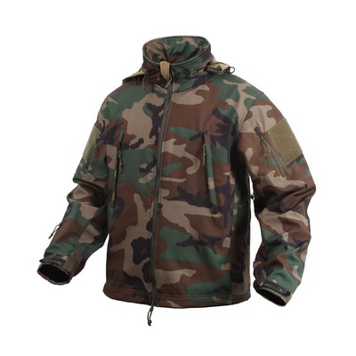 Woodland Camouflage Special Ops Tactical Soft Shell Jacket (S to XL)