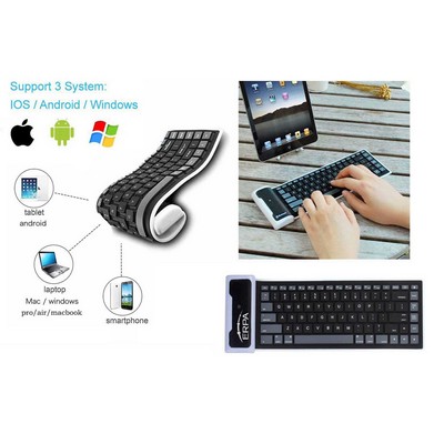 Kidder Bluetooth Wireless Keyboard for Smartphones and Tablets (Black)