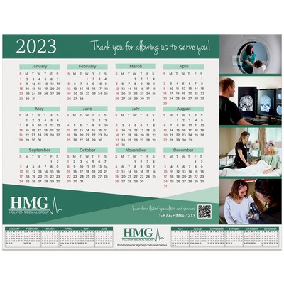 2-in-1 Repositionable Wall Calendar w/Monitor Strip Calendar