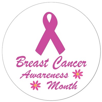 2¼" Stock Celluloid "Breast Cancer Awareness Month" Button