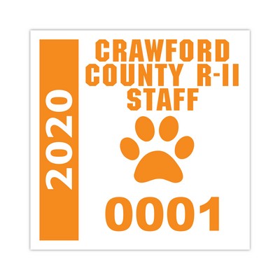 Clear Static Cling Square Cut Parking Sticker (3"x3")- one color