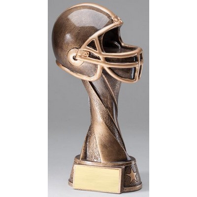 Football Helmet Spiral Pedestal Resin - 9"