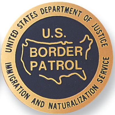 2" U.S. Border Patrol Etched Enameled Insert Disc