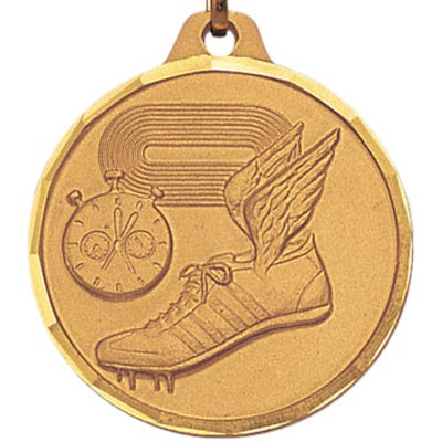 E Series Die Struck Track & Field Medal w/Shoe & Stopwatch