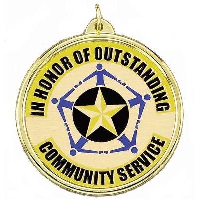 2¼" TM Series Academic Medal w/Outstanding Community Service Mylar Insert