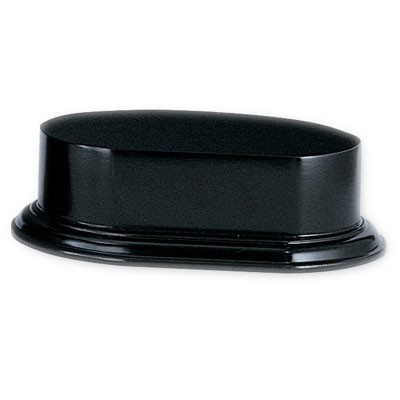 Oval Black Finish Wood Trophy Base (3-7/8"x6¾")