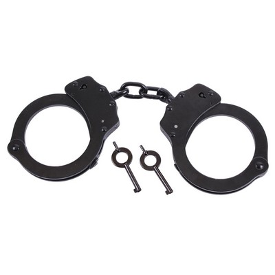 Deluxe Black Stainless Steel Handcuffs