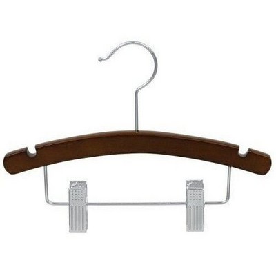 12" Children's Arched Walnut Combo Hanger