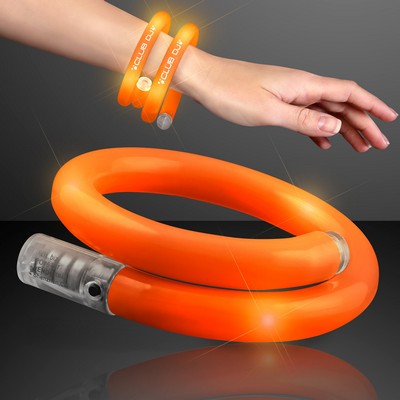 Light Up Orange Flash Tube Bracelets - BLANK