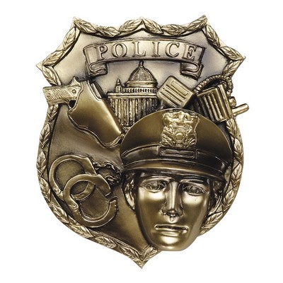 Police Badge - High Relief Resin Plaque Mount Castings - 4-1/2" x 5"