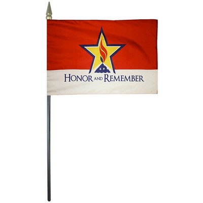 Honor & Remember 4" x 6" Rayon Stick Flag