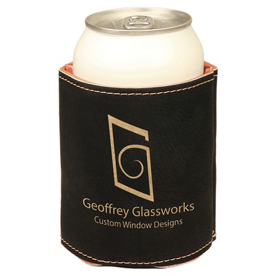 Beverage Holder, Black Faux leather