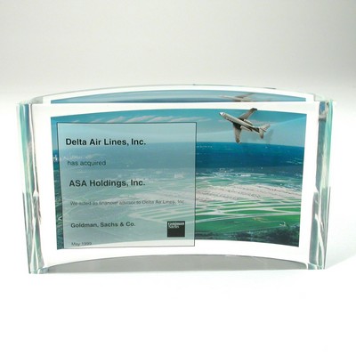 Standing Half Oval Lucite® Embedment Award (6 3/4" x 4" x 1 1/2")